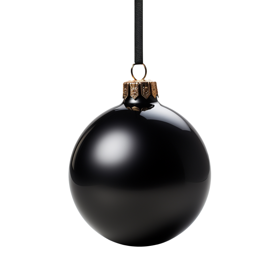 Black christmas ball isolated on transparent background png