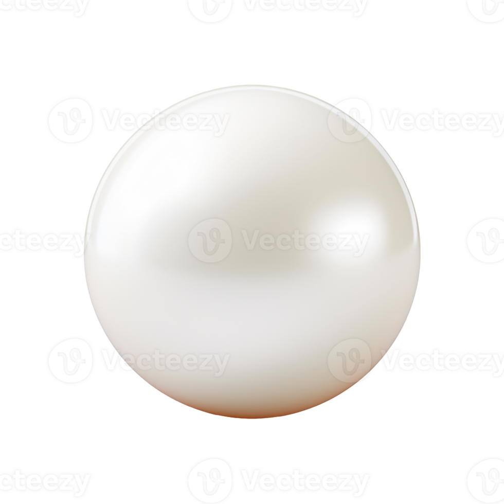 Big white pearl isolated on transparent background png