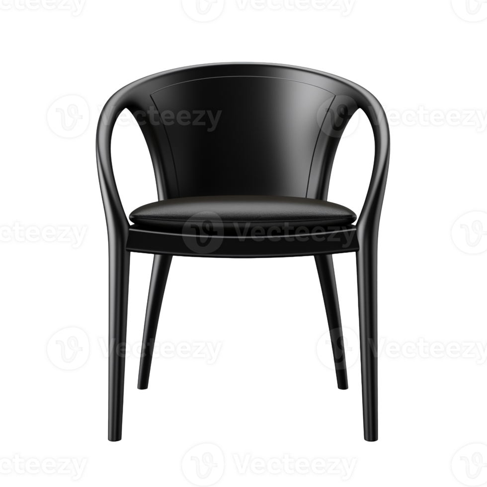 Black modern chair isolated on transparent background png
