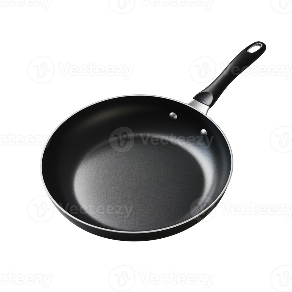 black frying pan isolated on transparent background png