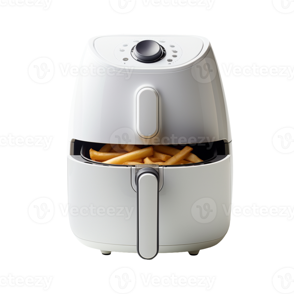Beautiful White Air Fryer isolated on transparent background png