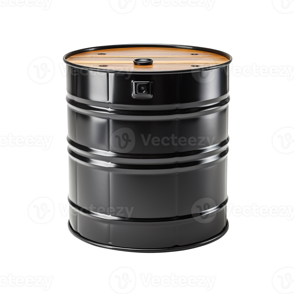 Black oil barrel isolated on transparent background png
