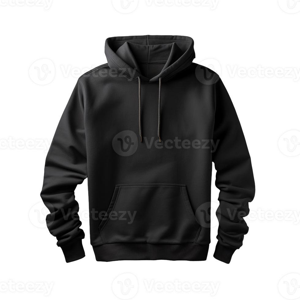 Black hoodie isolated on transparent background png