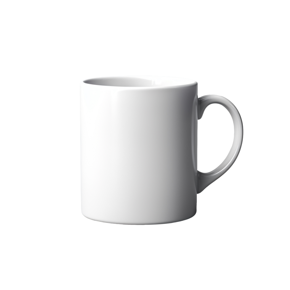 blank white mug mockup isolated on transparent background png