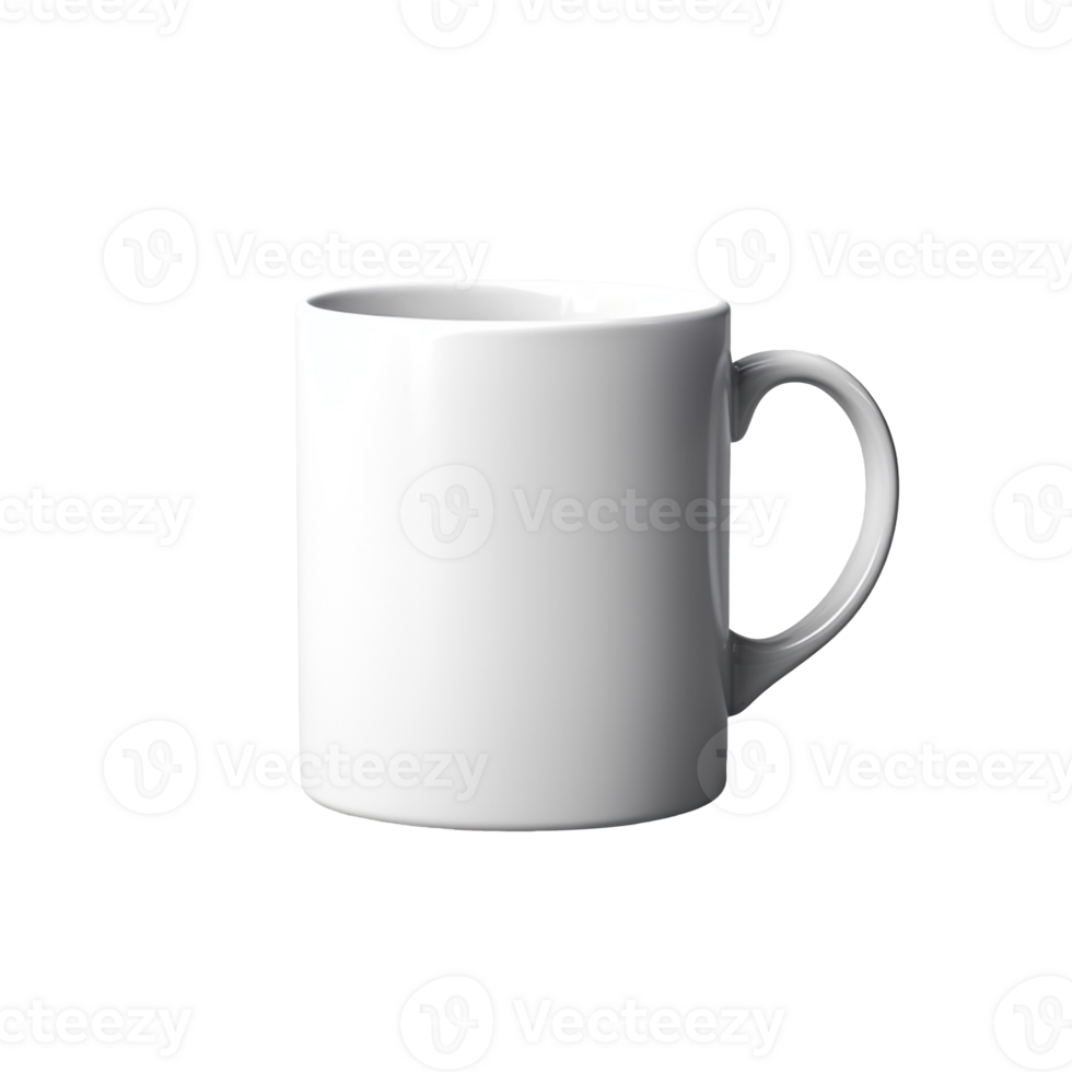 blank white mug mockup isolated on transparent background png