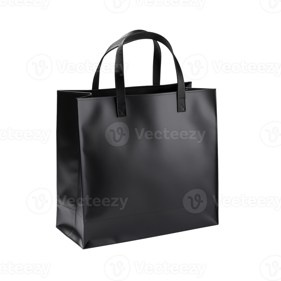 black shopping bag isolated on transparent background png