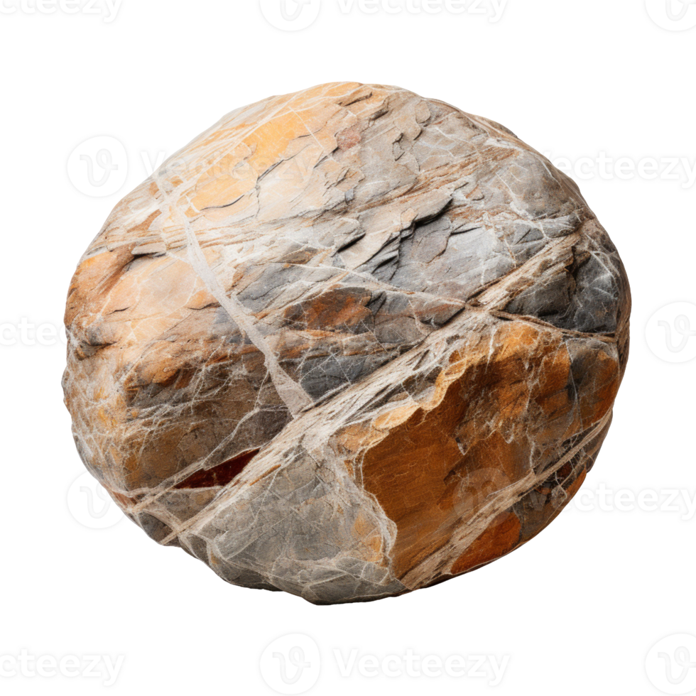 Big round boulderor stone isolated on transparent background png