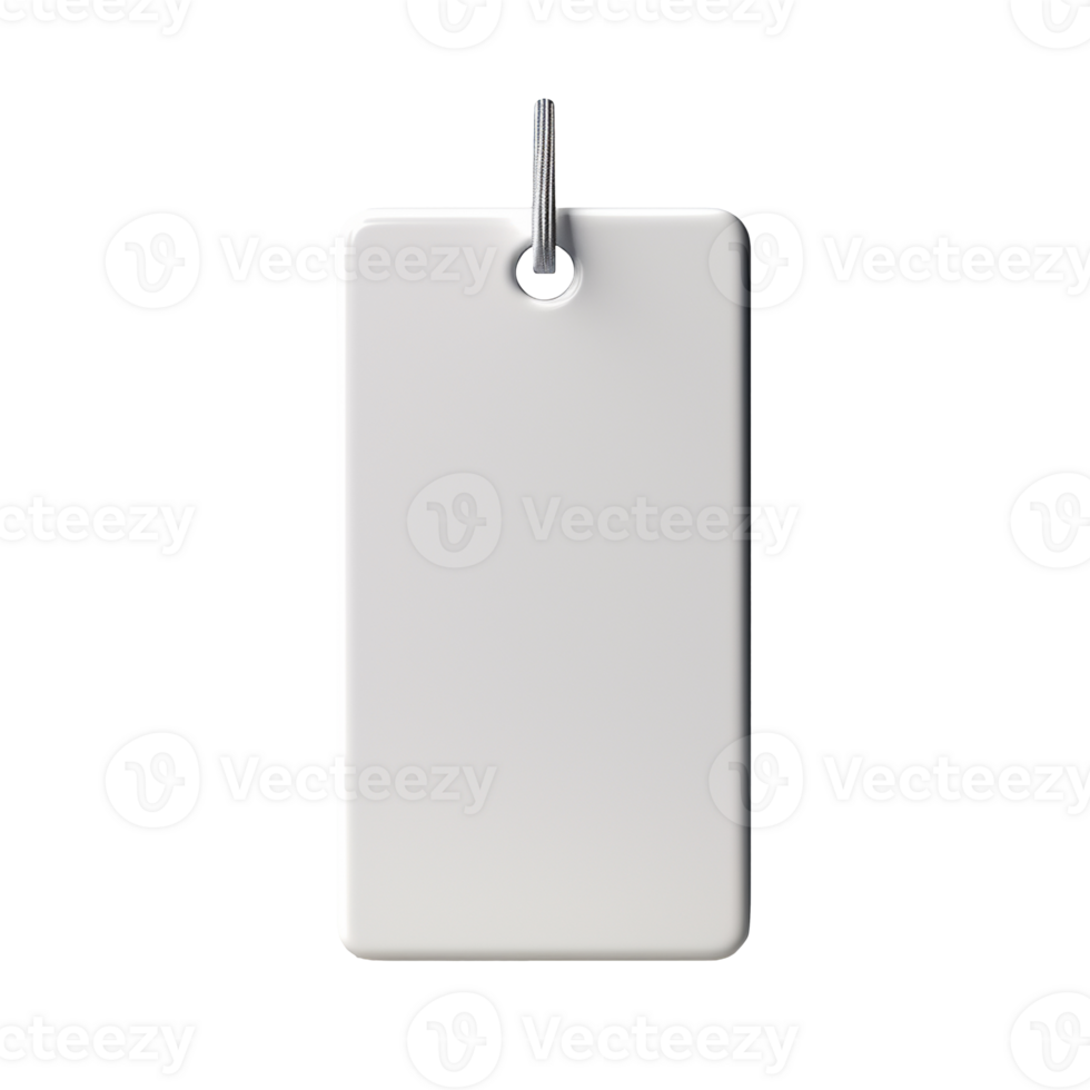 blank white price tag isolated on transparent background png