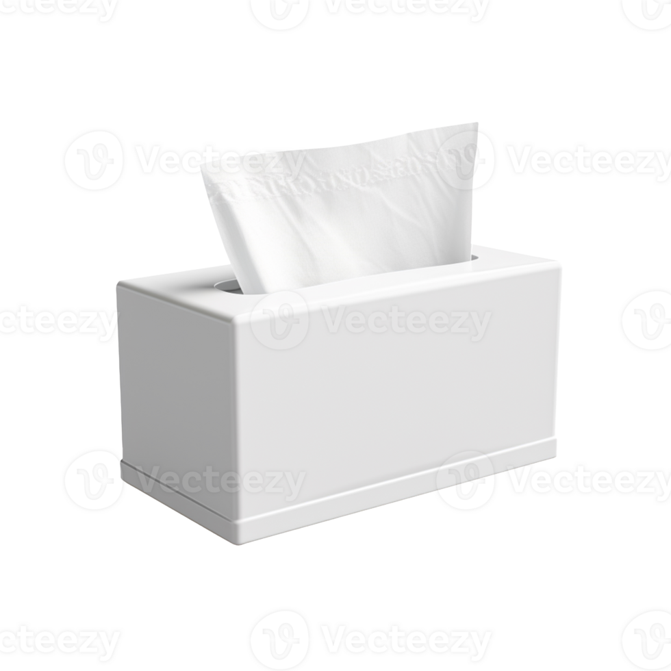 Blank white tissue box isolated on transparent background png