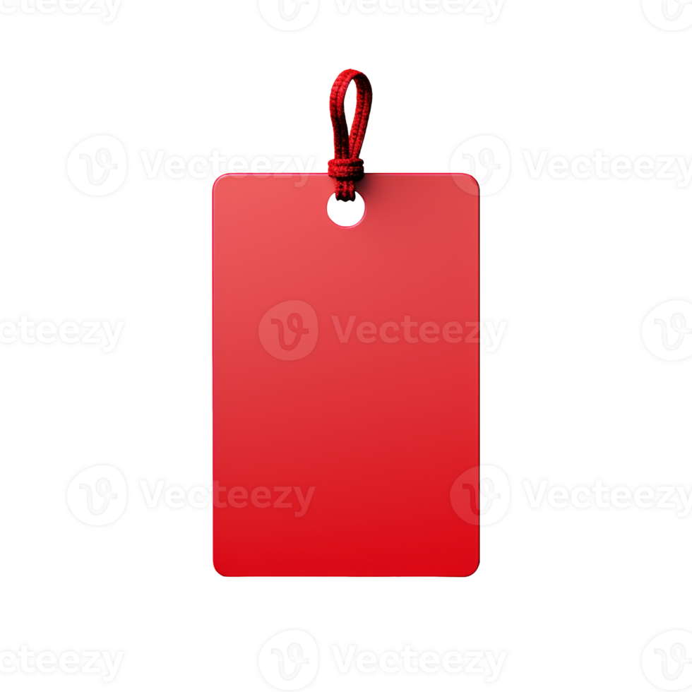 Blank red price tag isolated on transparent background png