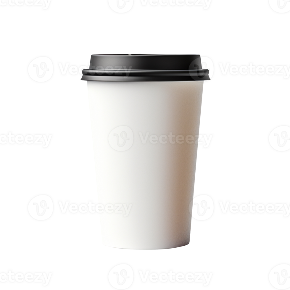 Blank white coffee paper cup isolated on transparent background png