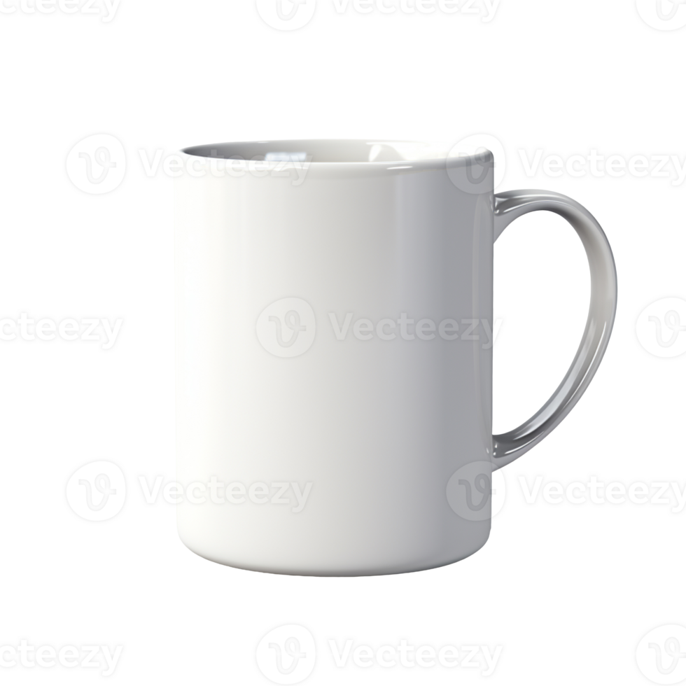 Blank white mug isolated on transparent background png