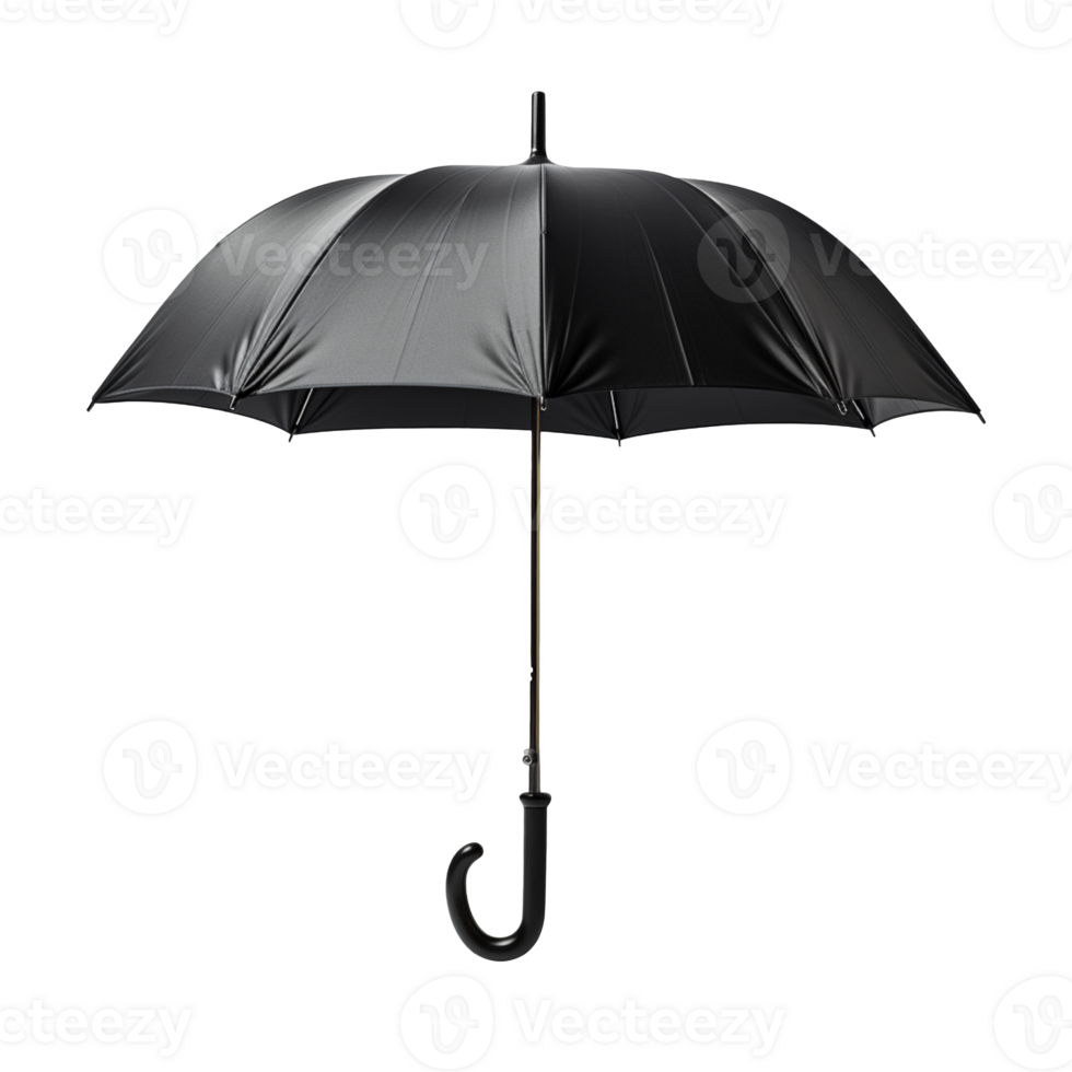 Black rain umbrella isolated on transparent background png