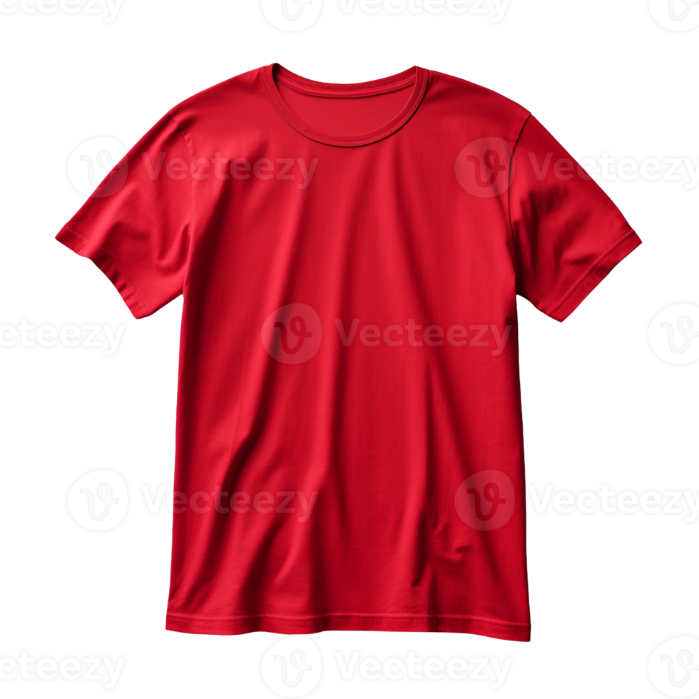 blank red t shirt isolated on transparent background png