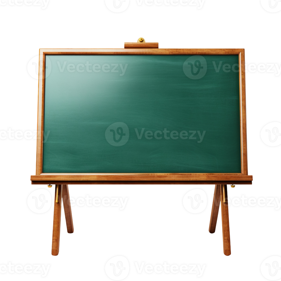 Blank green chalkboard isolated on transparent background png