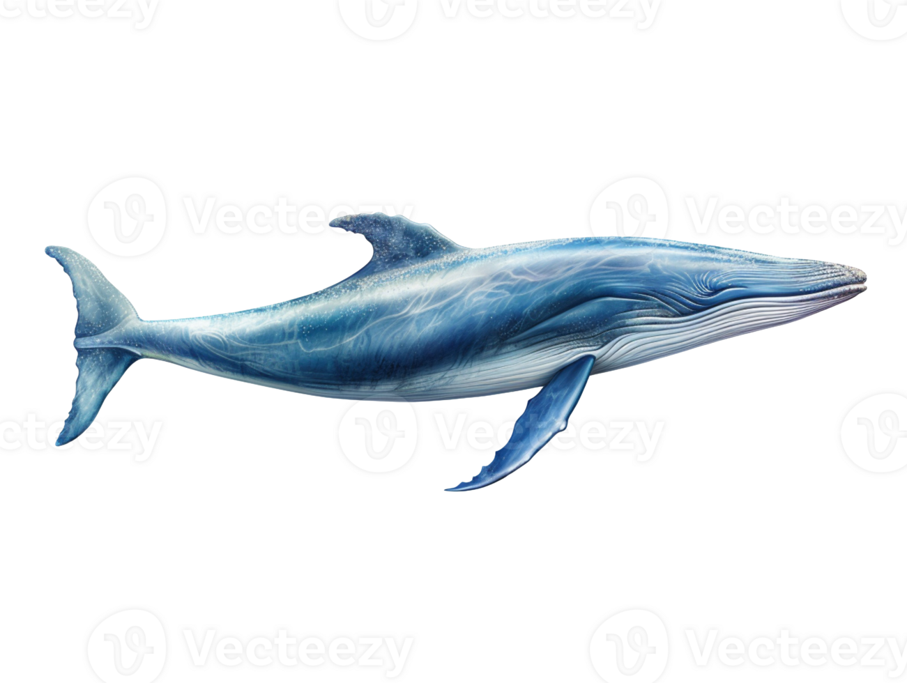 Blue whale isolated on transparent background png