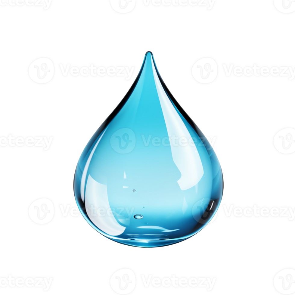 blue water drop isolated on transparent background png