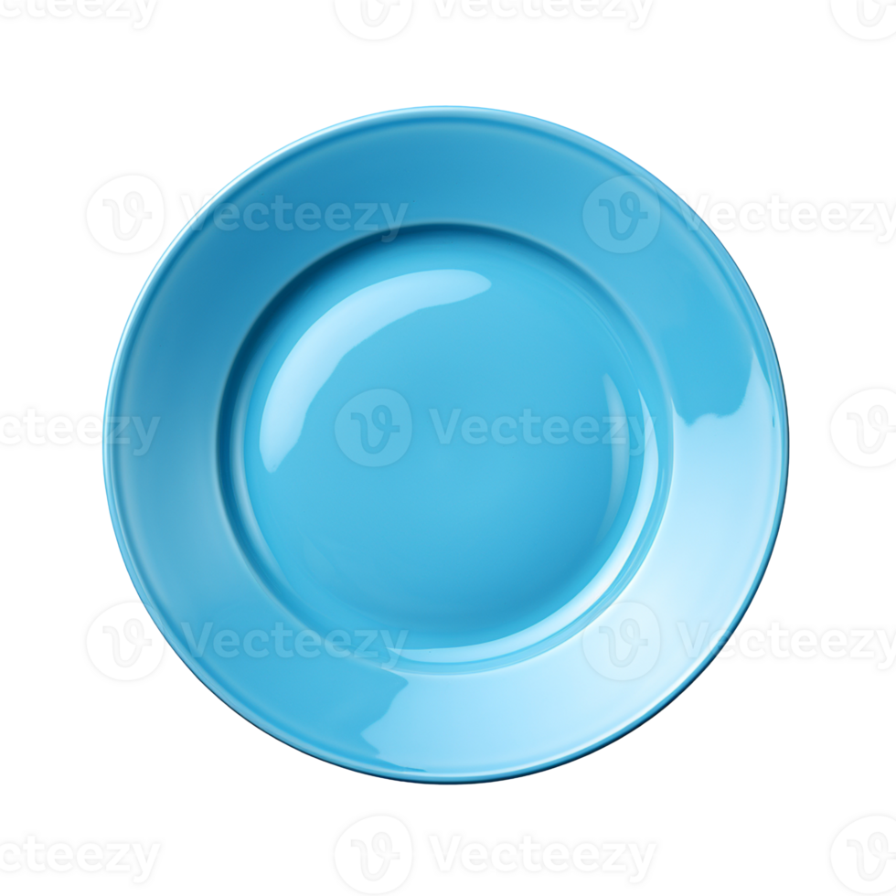 blue plate isolated on transparent background png