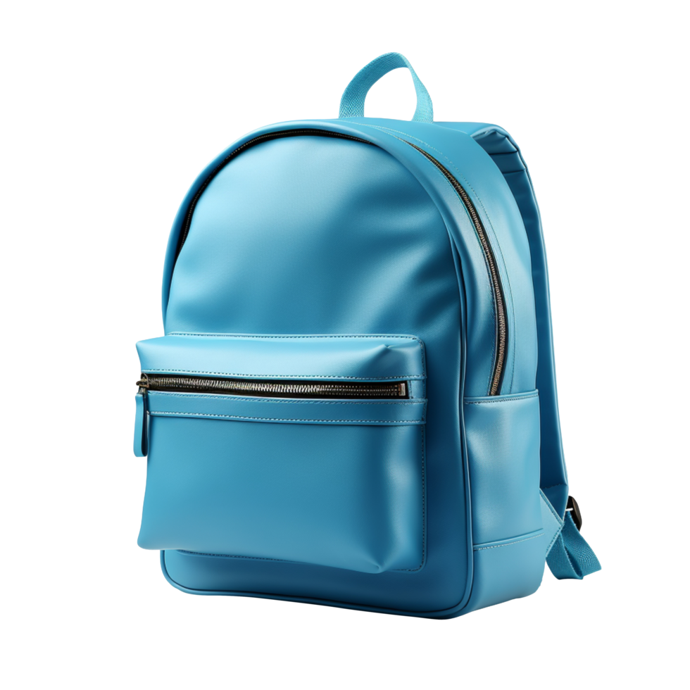 Blue School Backpack isolated on transparent background png