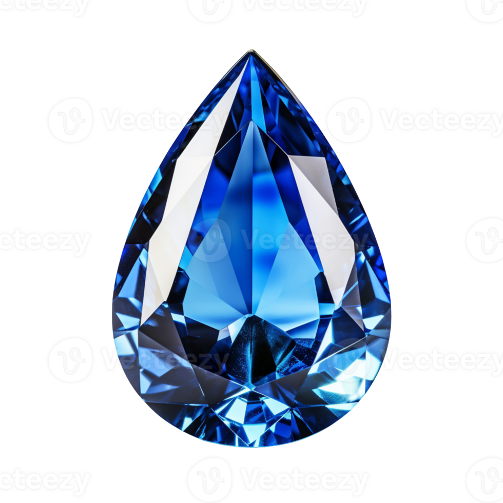 Blue gem isolated on transparent background png