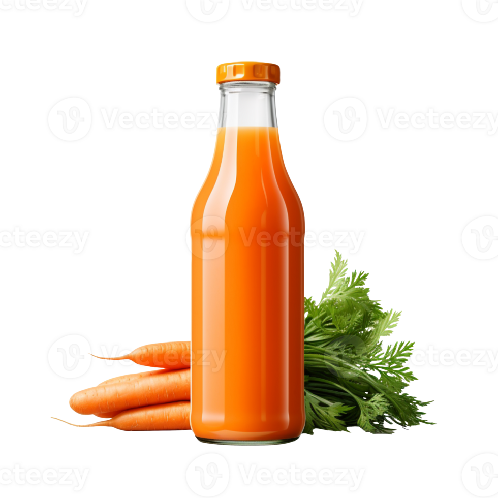 Bottle with carrot juice isolated on transparent background png