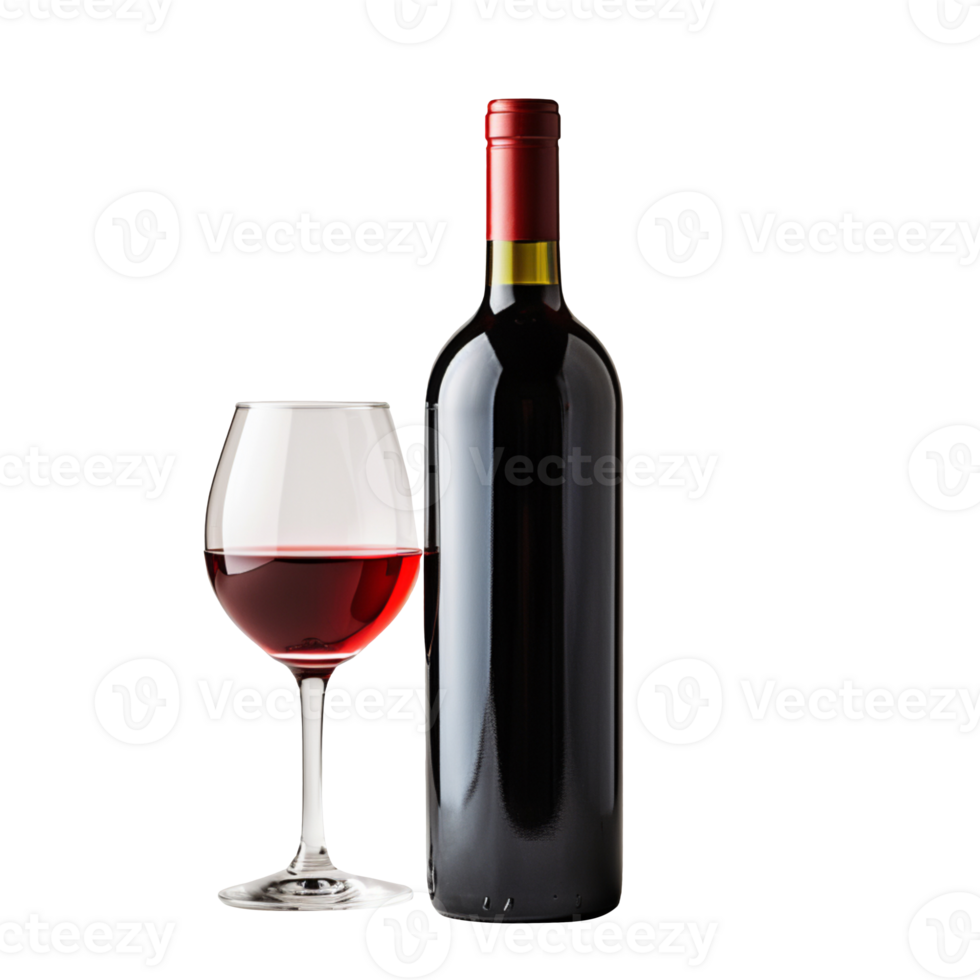 bottle of red wine isolated on transparent background png