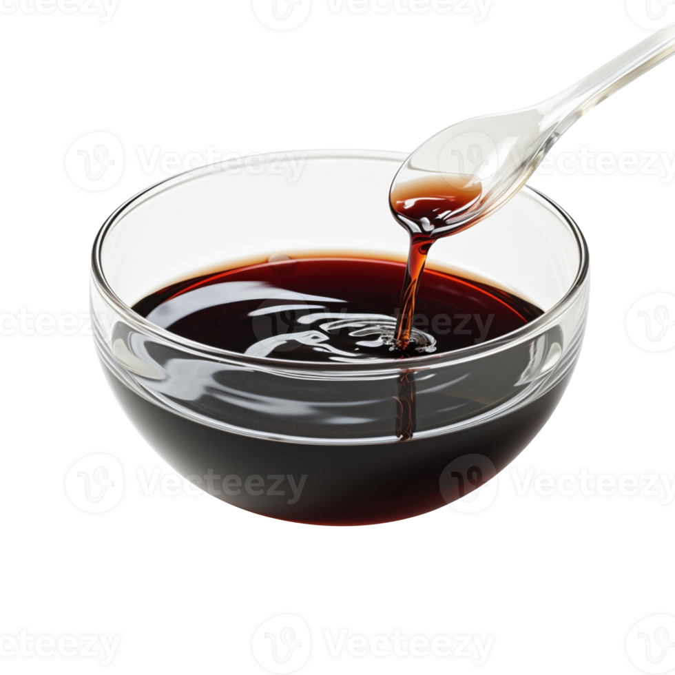 Bowl of soy sauce isolated on transparent background png