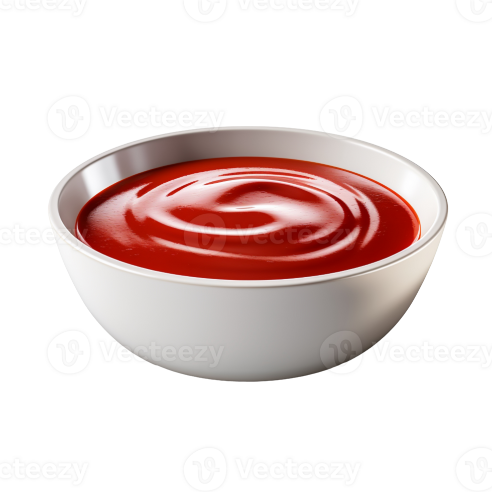 Bowl with ketchup isolated on transparent background png