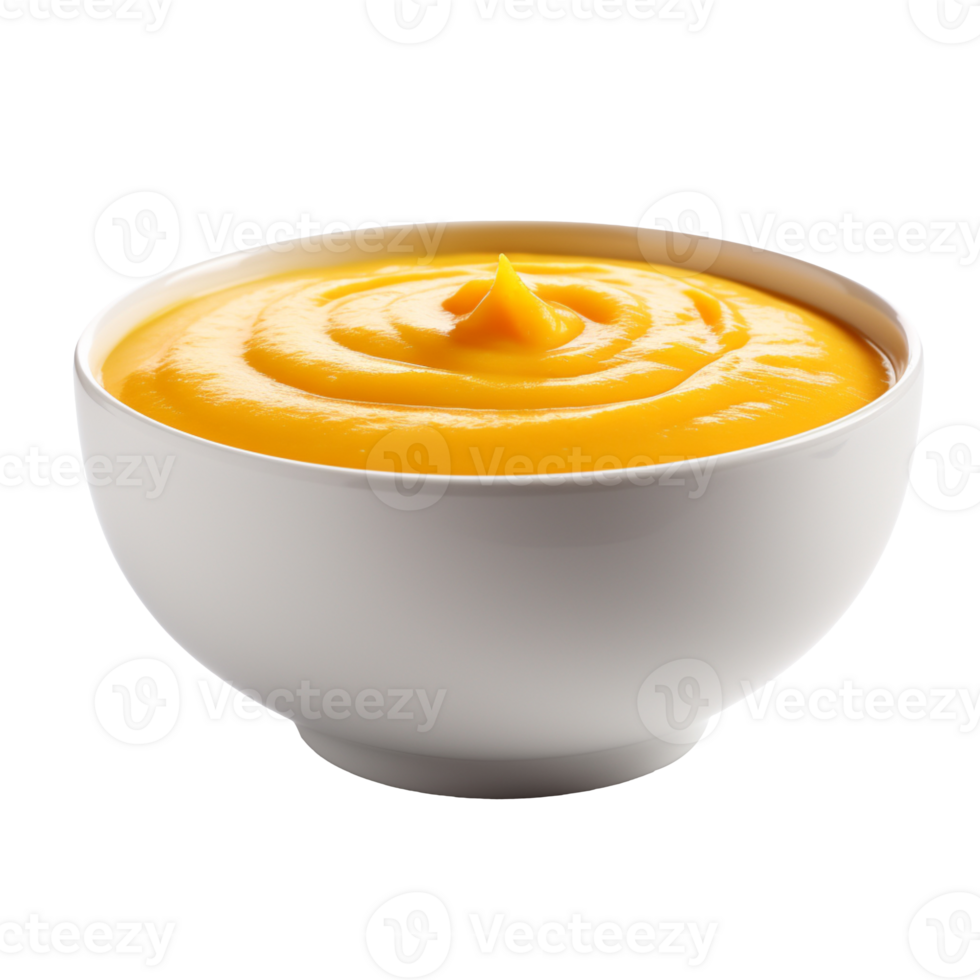 bowl of pumpkin soup isolated on transparent background png