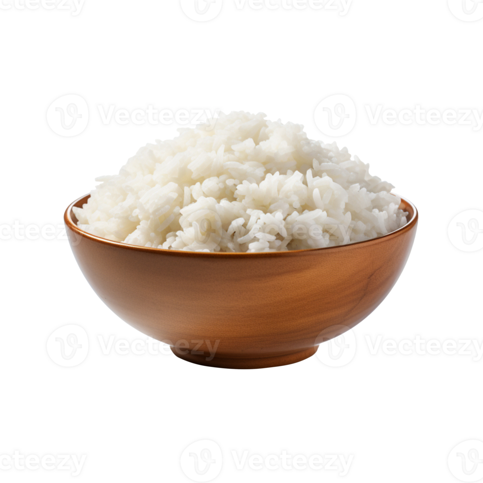 Bowl of Cooked Rice isolated on transparent background png