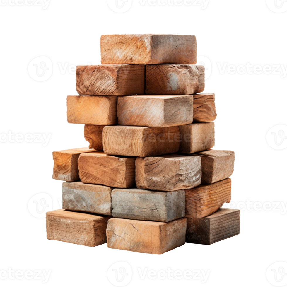 Brick stack isolated on transparent background png