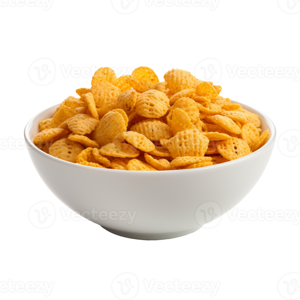Bowl of Cornflakes isolated on transparent background png