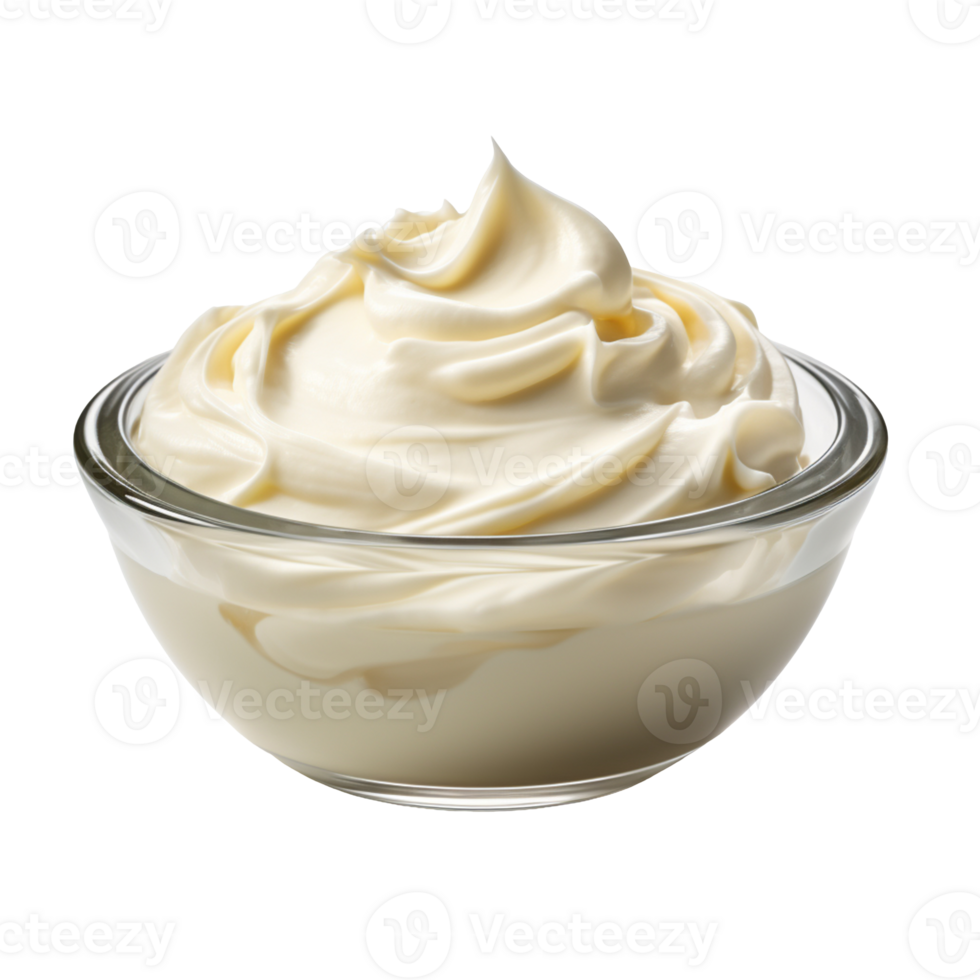 bowl of cream cheese isolated on transparent background png