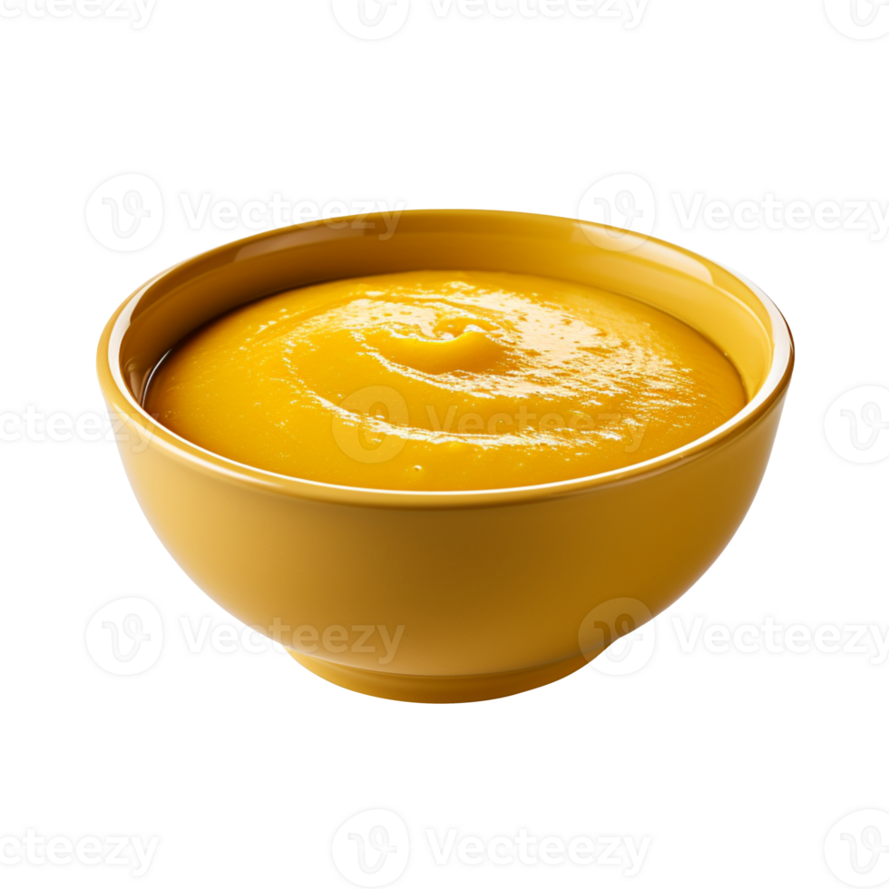 Bowl with mustard isolated on transparent background png