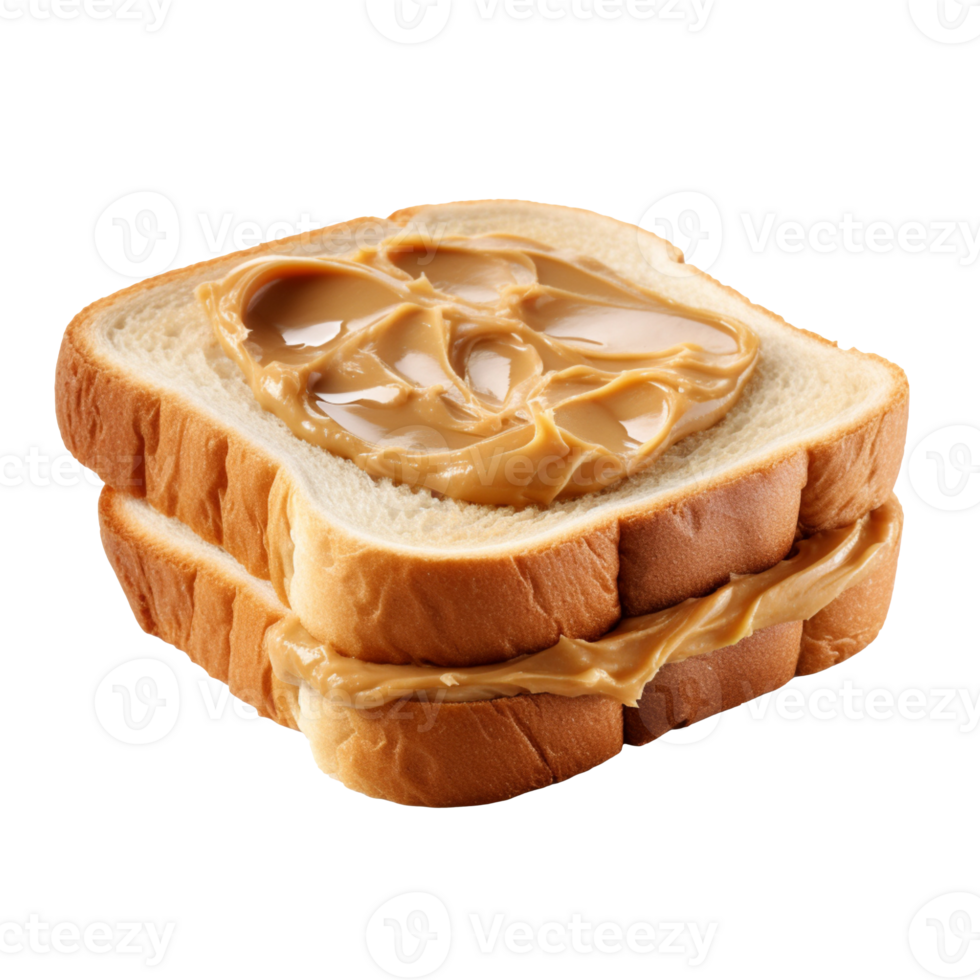 Bread with peanut butter isolated on transparent background png