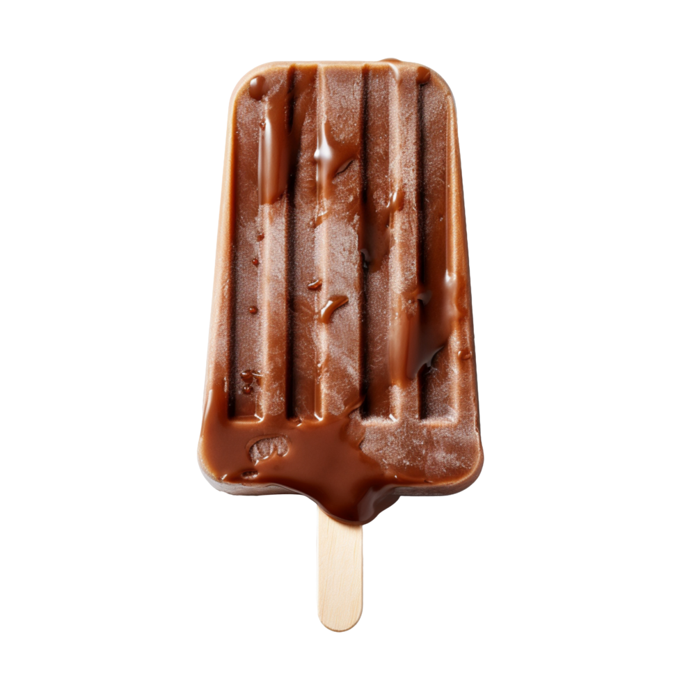 Brown chocolate ice cream popsicle isolated on transparent background png