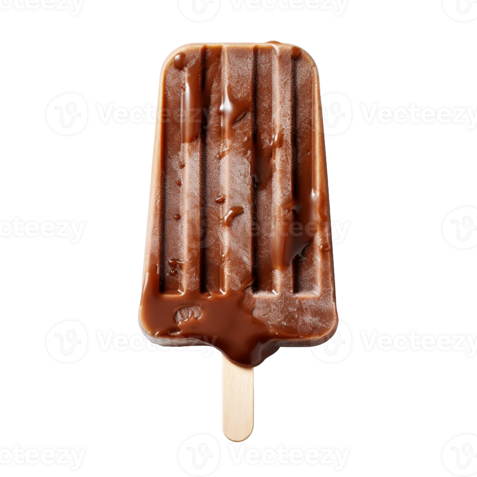 Brown chocolate ice cream popsicle isolated on transparent background png