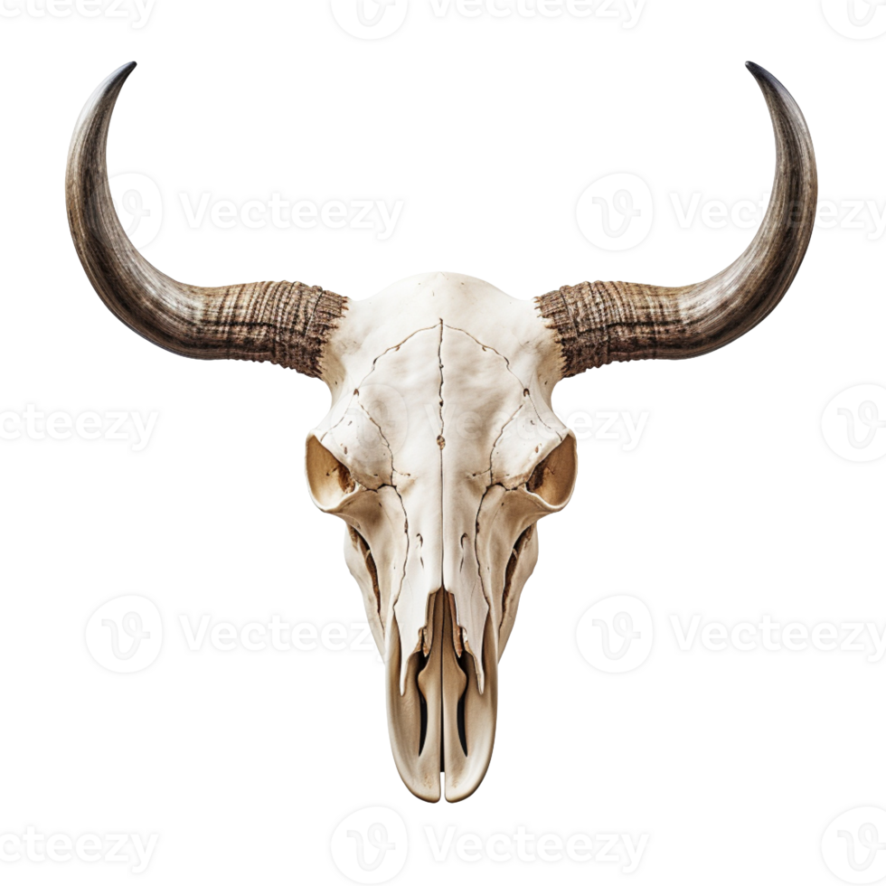 bull skull isolated on transparent background png
