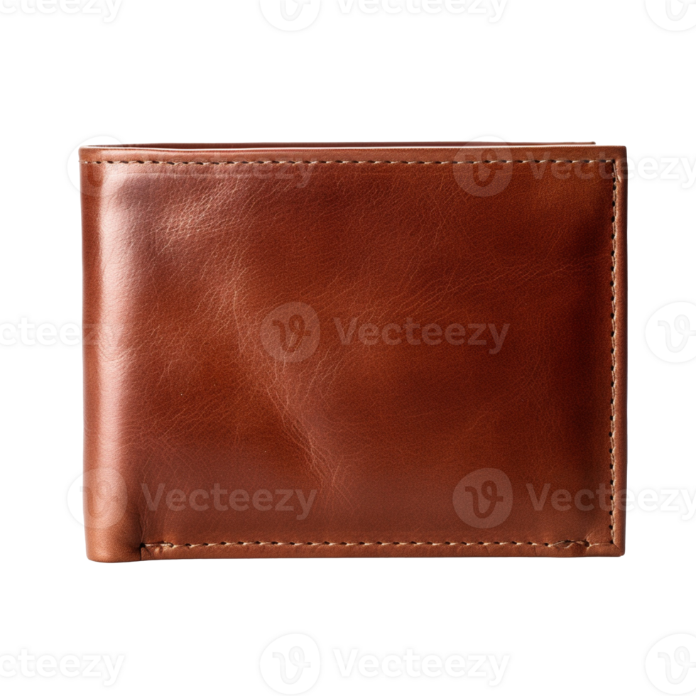Brown leather wallet isolated on transparent background png