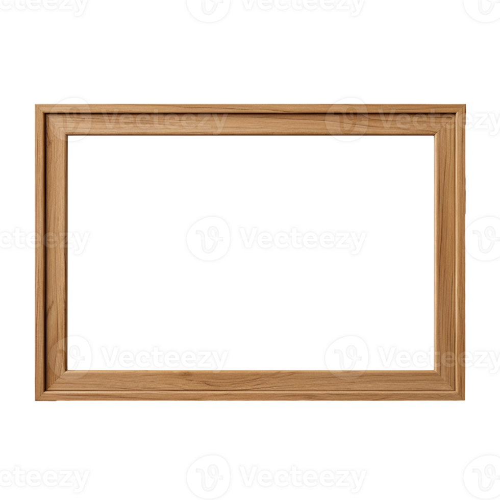 Brown wooden horizontal frame isolated on transparent background png