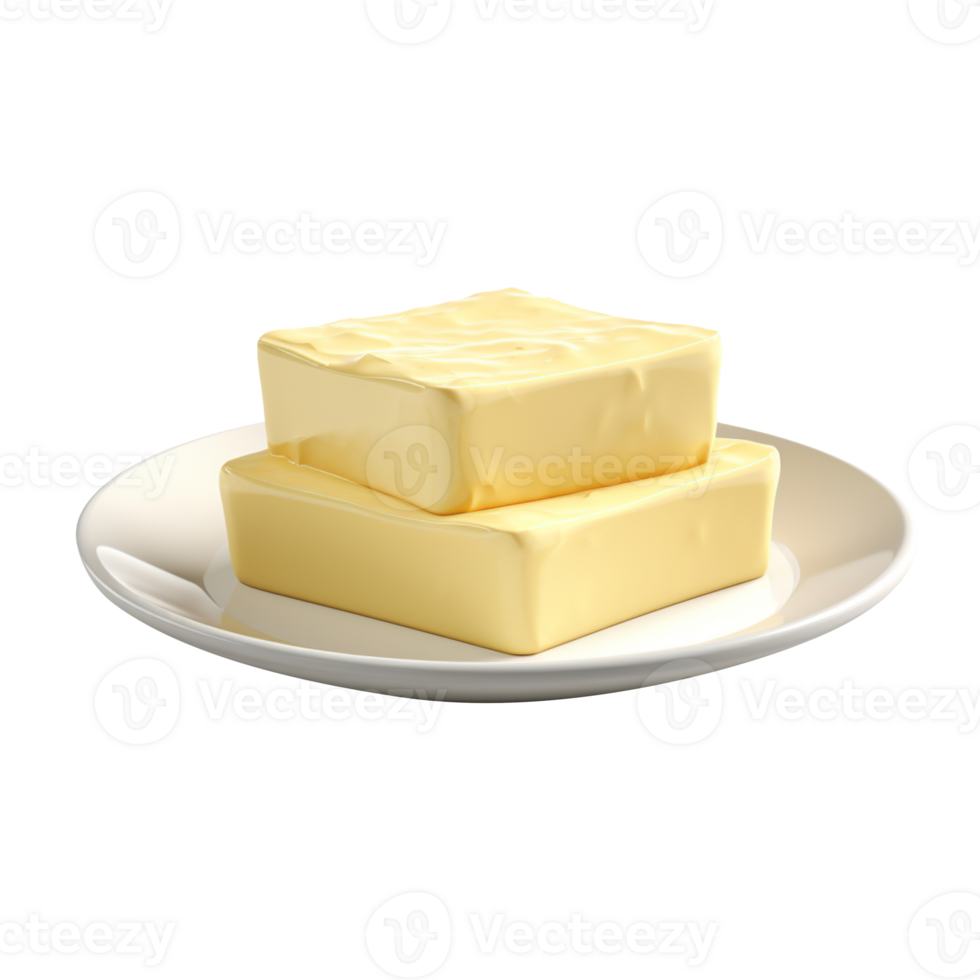 butter in ceramic plate isolated on transparent background png