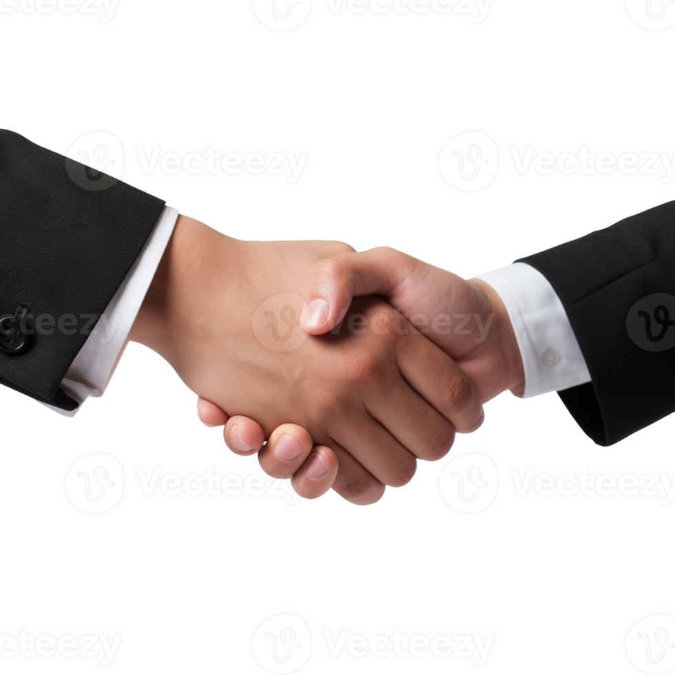 Business people shaking hands isolated on transparent background png
