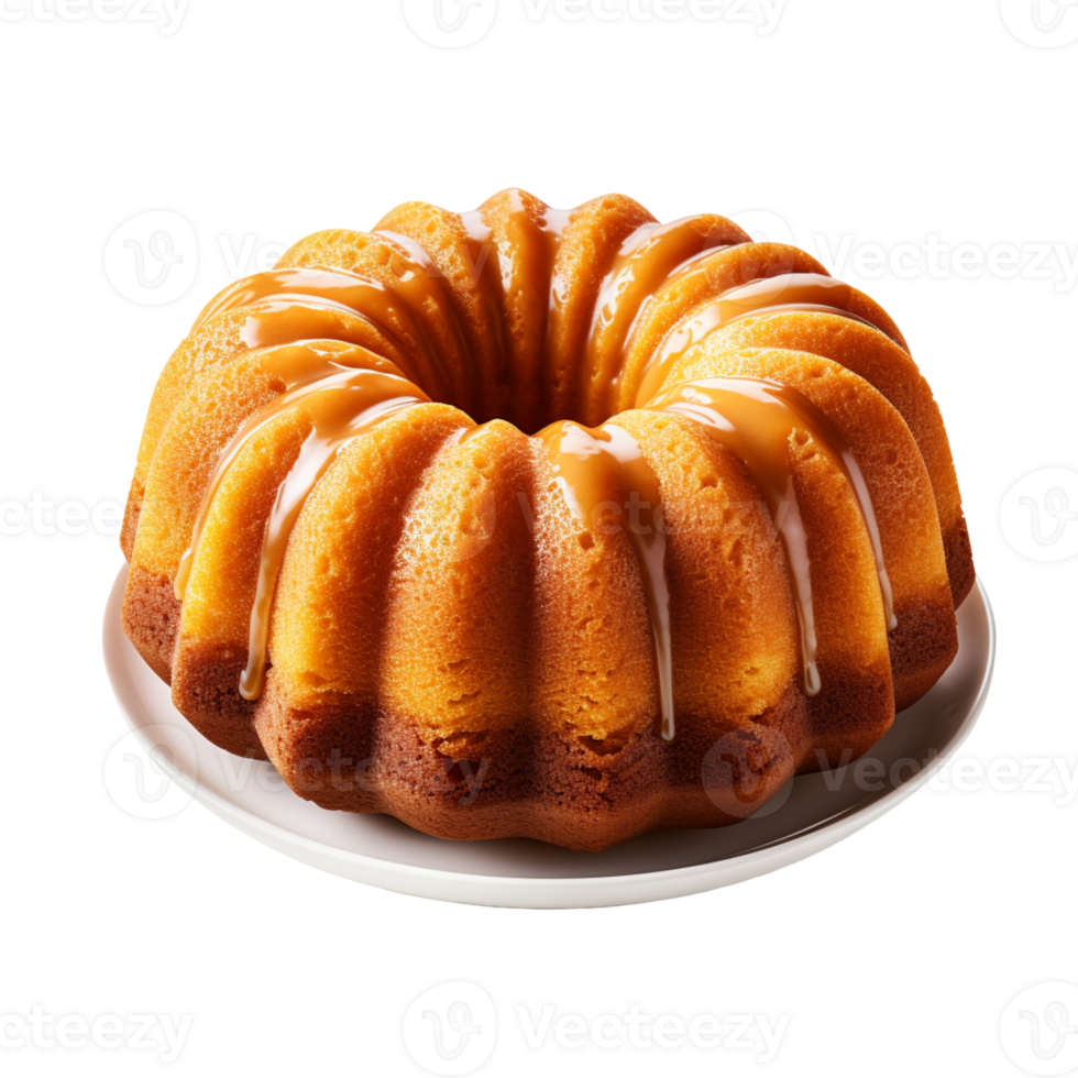 Bundt cake isolated on transparent background png
