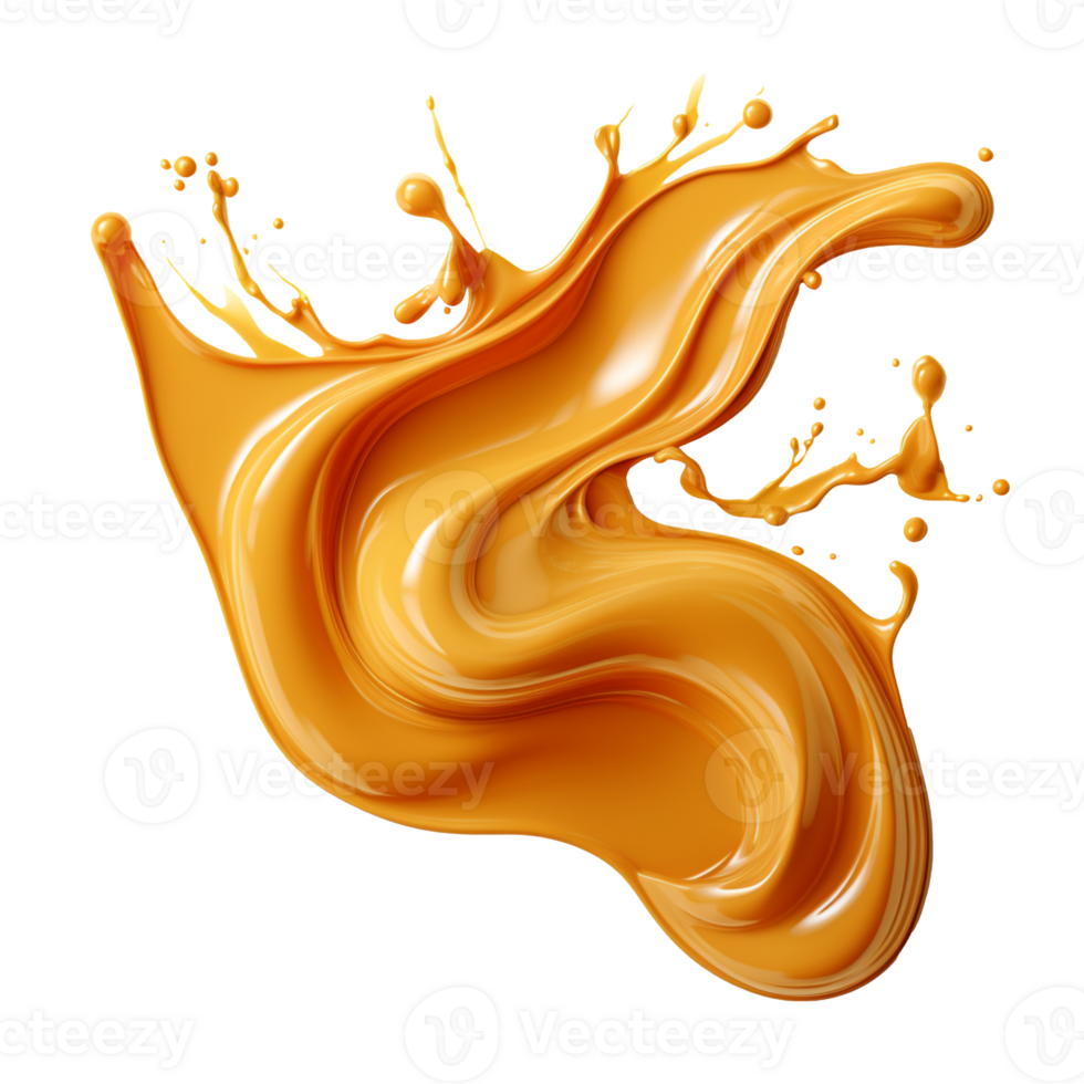 Caramel splash isolated on transparent background png