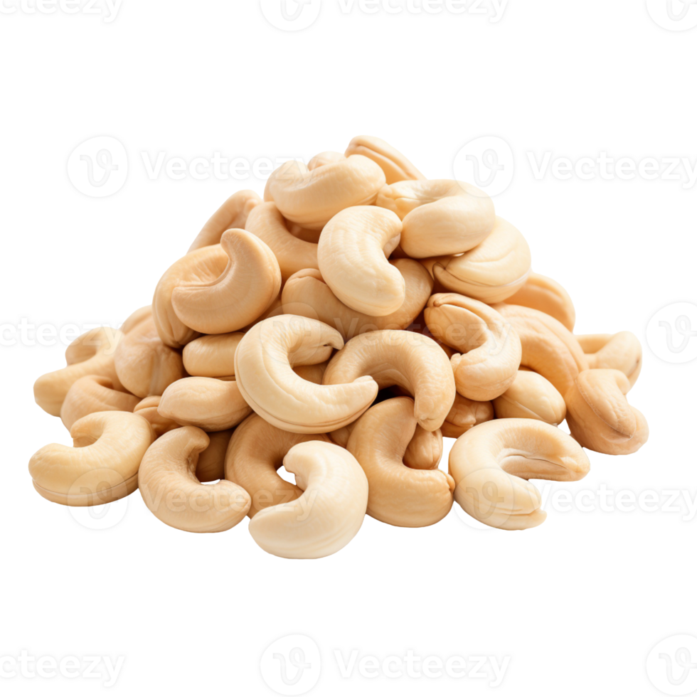 Cashew nuts isolated on transparent background png