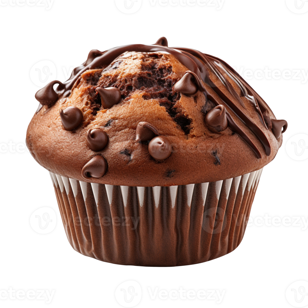 chocolate muffin isolated on transparent background png