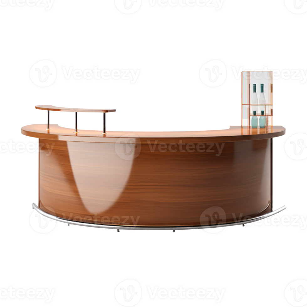 Curved Bar Counter isolated on transparent background png