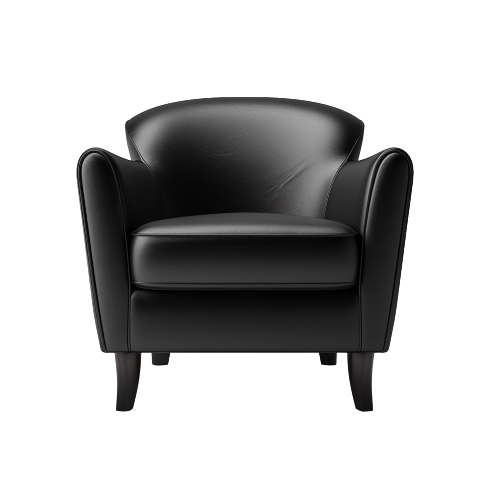 Comfortable black armchair isolated on transparent background png