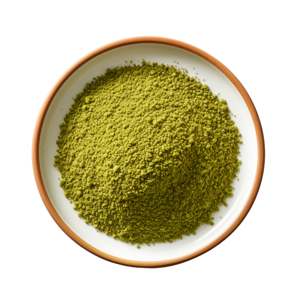 Coriander powder on a plate isolated on transparent background png