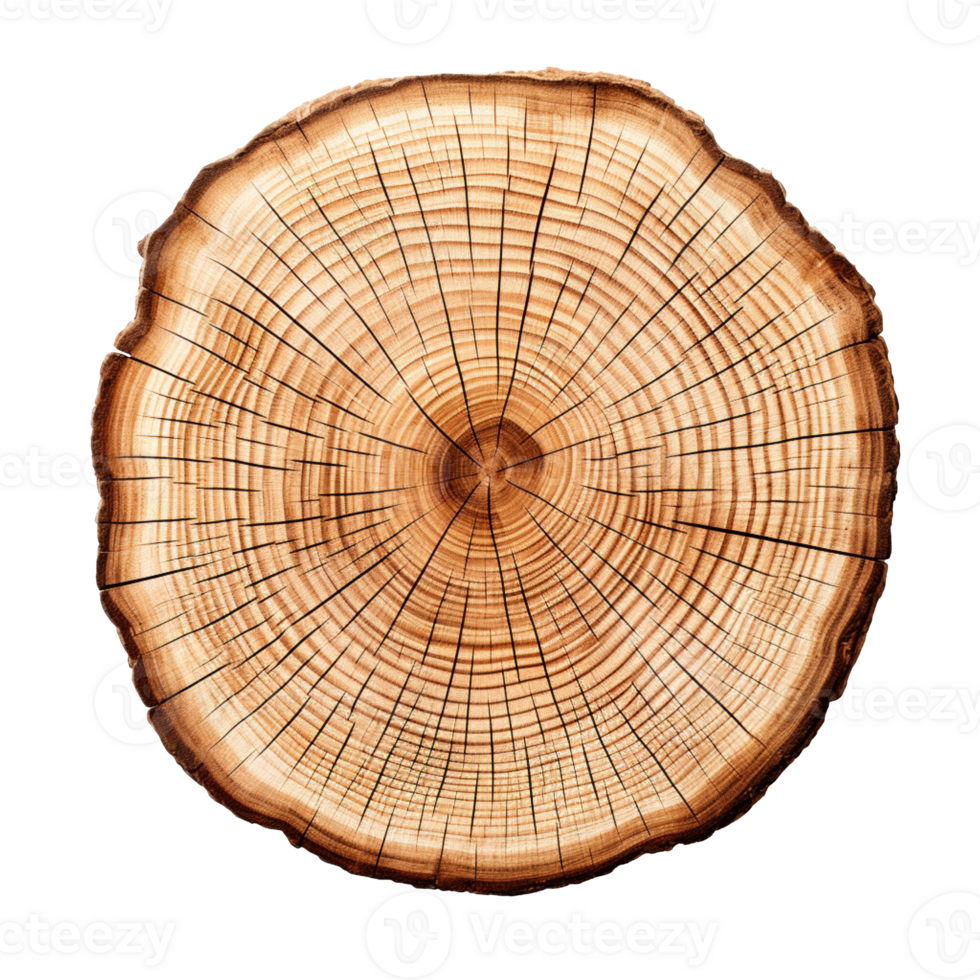 cross section of tree stump isolated on transparent background png
